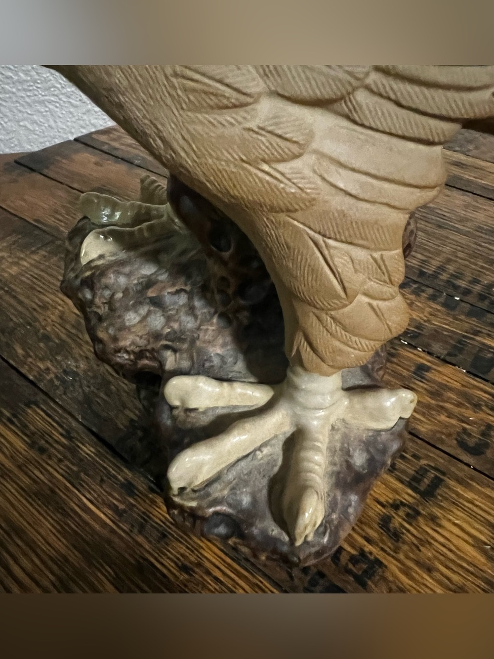 Vintage  Chinese Eagle Sculpture Zisha Purple Clay Pearl Glaze Hand Painted RARE - Picture 11 of 16